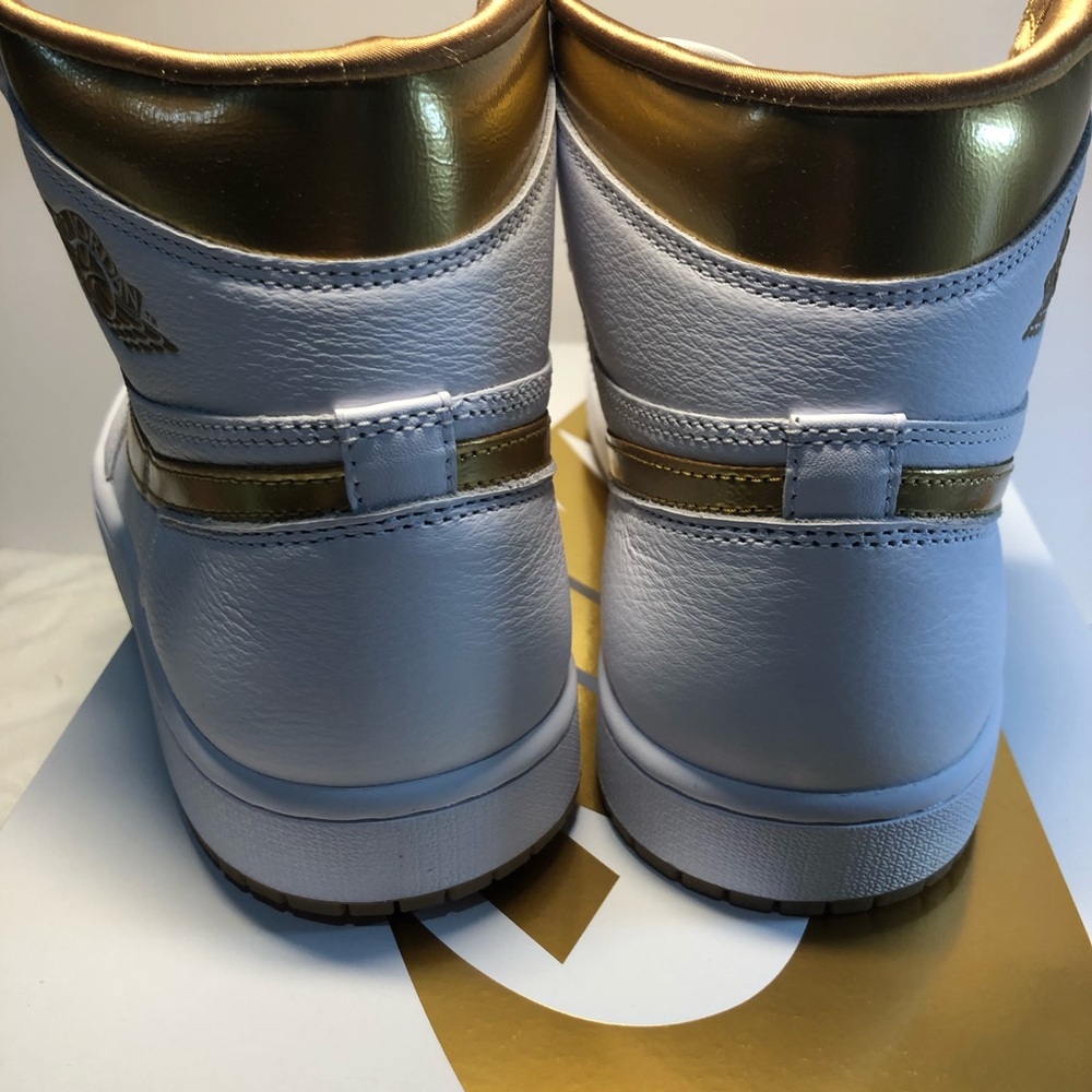 Jordan 1 Retro High OG White Metallic Gold (Women's 10.5) Unisex New With OG Box - Picture 6 of 15